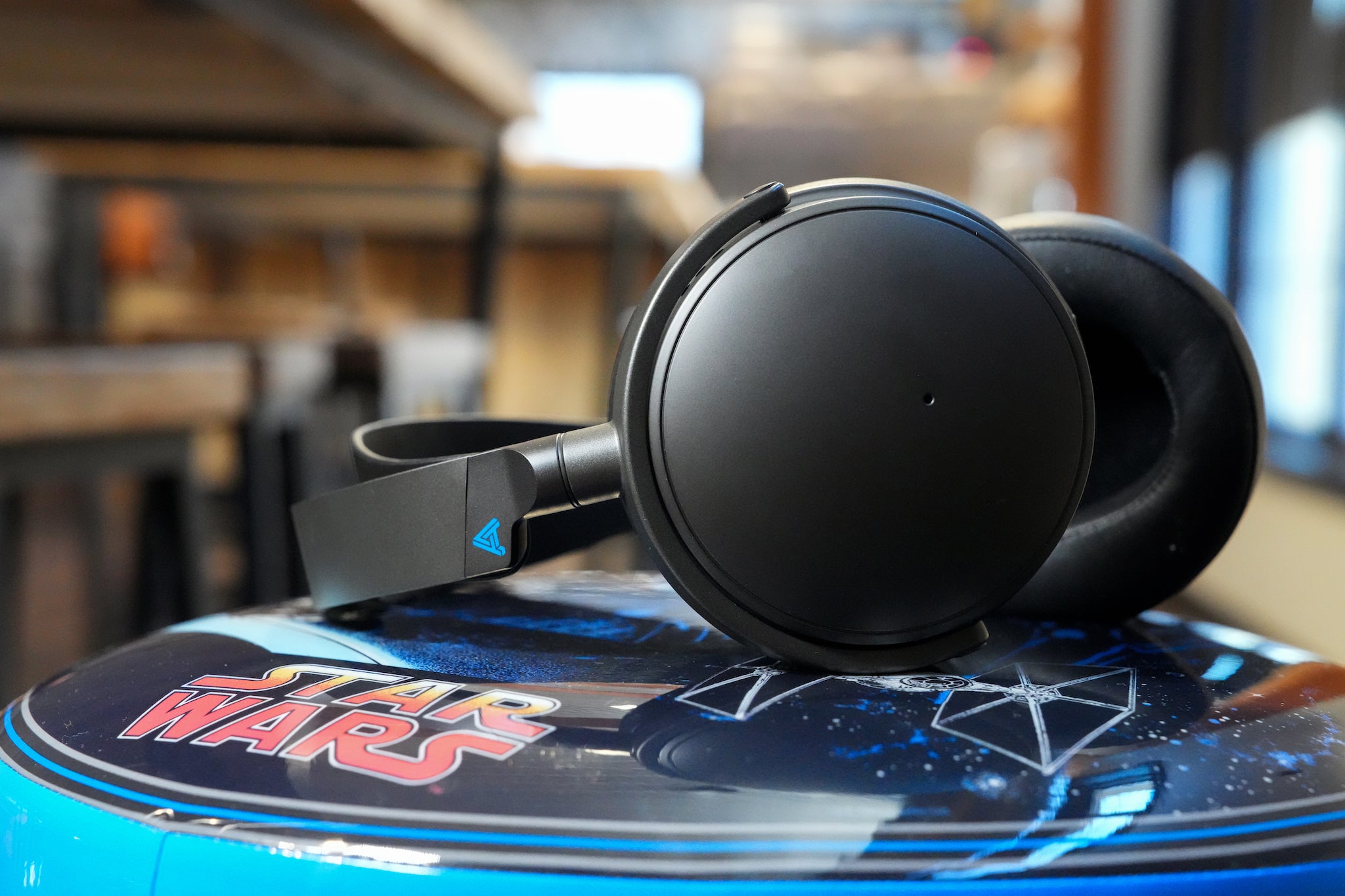 Audeze Maxwell on top of Star Wars theme stool from Bloom Audio gallery