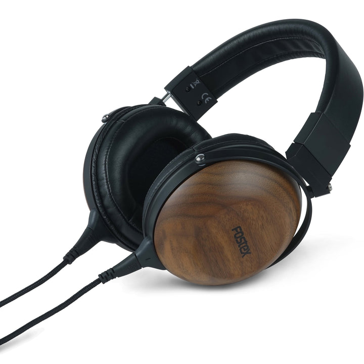 Fostex TH610 3 quarter with attached cable over white background