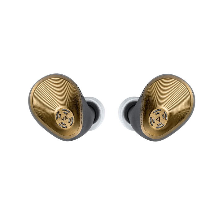 Astell&Kern Aura earphones front closeup over white background