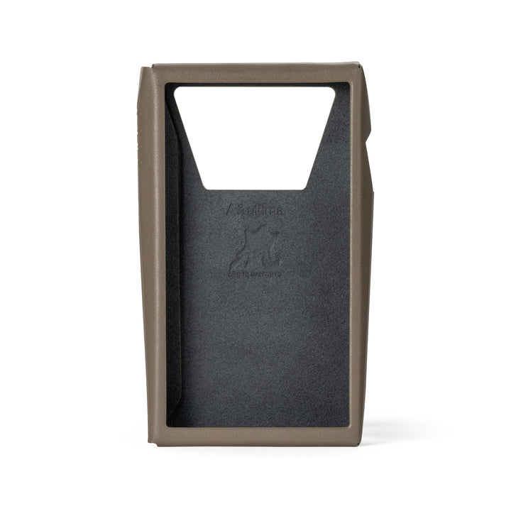 Astell&Kern SP3000T taupe case front eye level closeup over white background