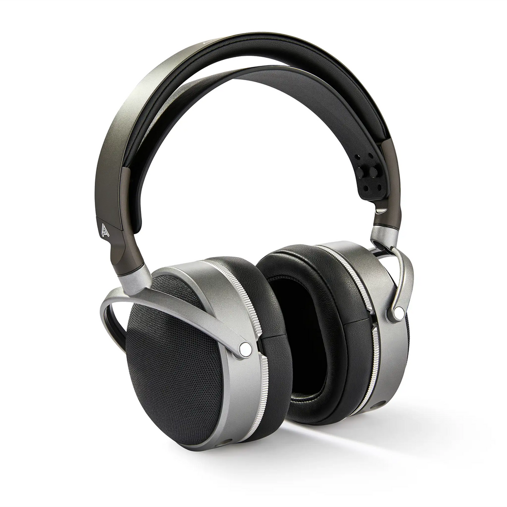 Audeze LCD-S20 headphones sitting front left 3 quarter angle whitebox