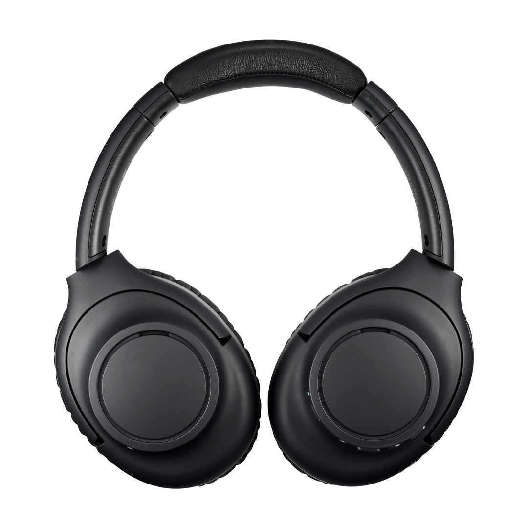 Audio-Technica ATH-S300BT black headphone front with rotated earcups whitebox