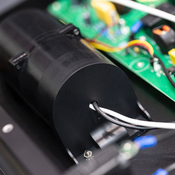 AudioQuest PowerQuest closeup internal transient power reservoir and PCB Bokeh