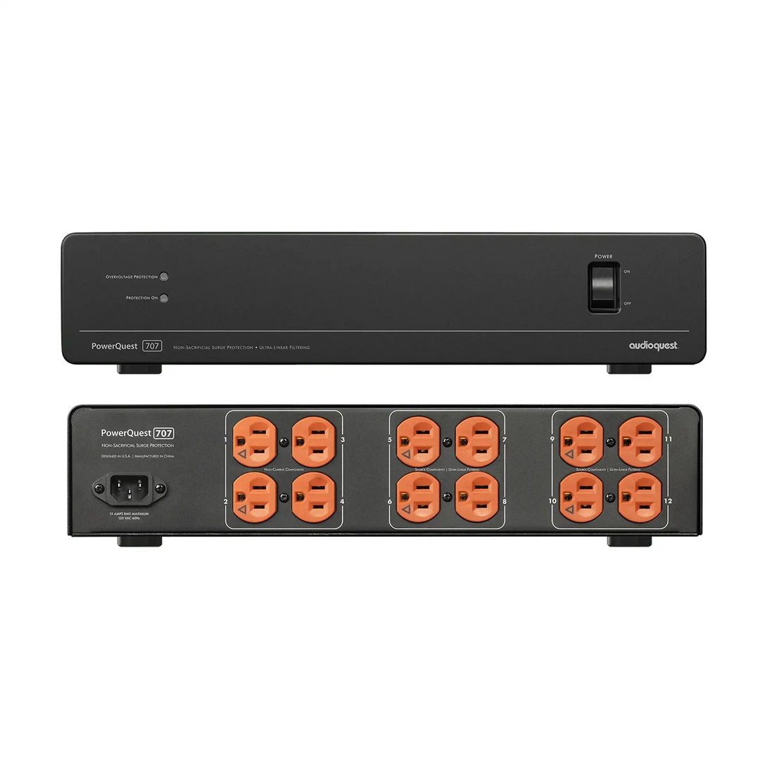 AudioQuest PowerQuest 707 (2x) center front (top) and rear (bottom) whitebox