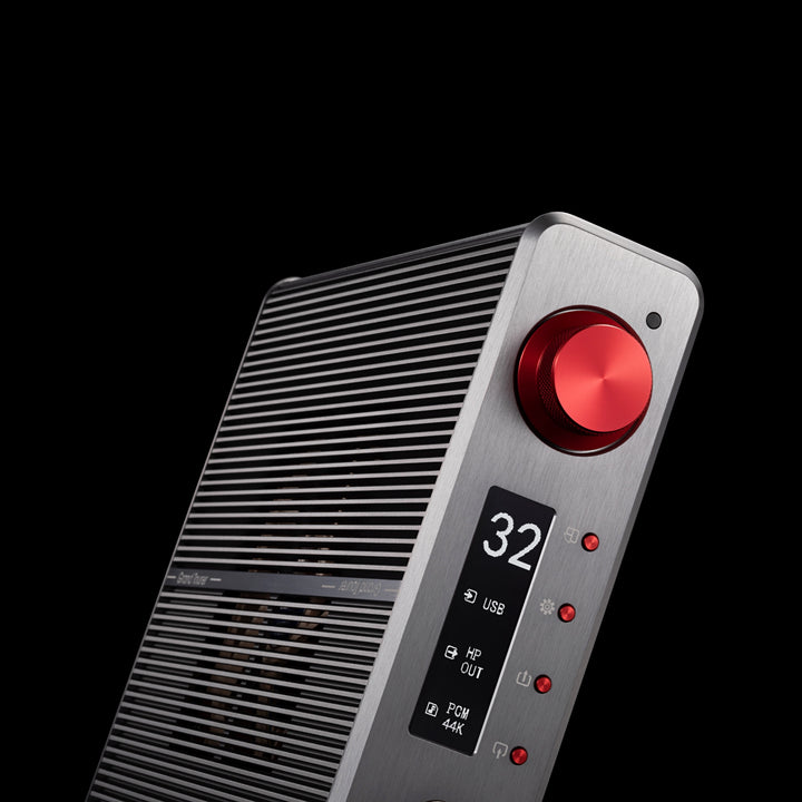 Burson Audio Conductor 3X GT front 3 quarter vertical alignment over black background