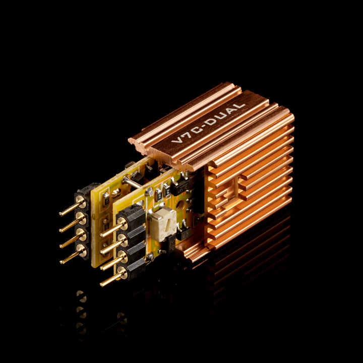 Burson V7 Classic Dual OpAmp rear quarter with PCB removed over black background