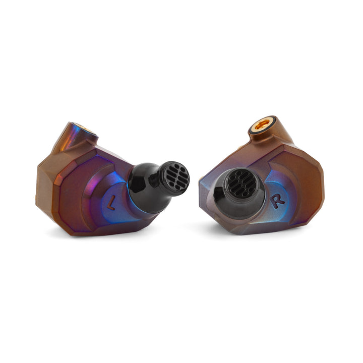 Campfire Audio Moon Rover rear closeup highlighting bore and vent over white background