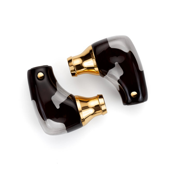 Campfire Audio Axion IEMs lying diagonally side up whitebox