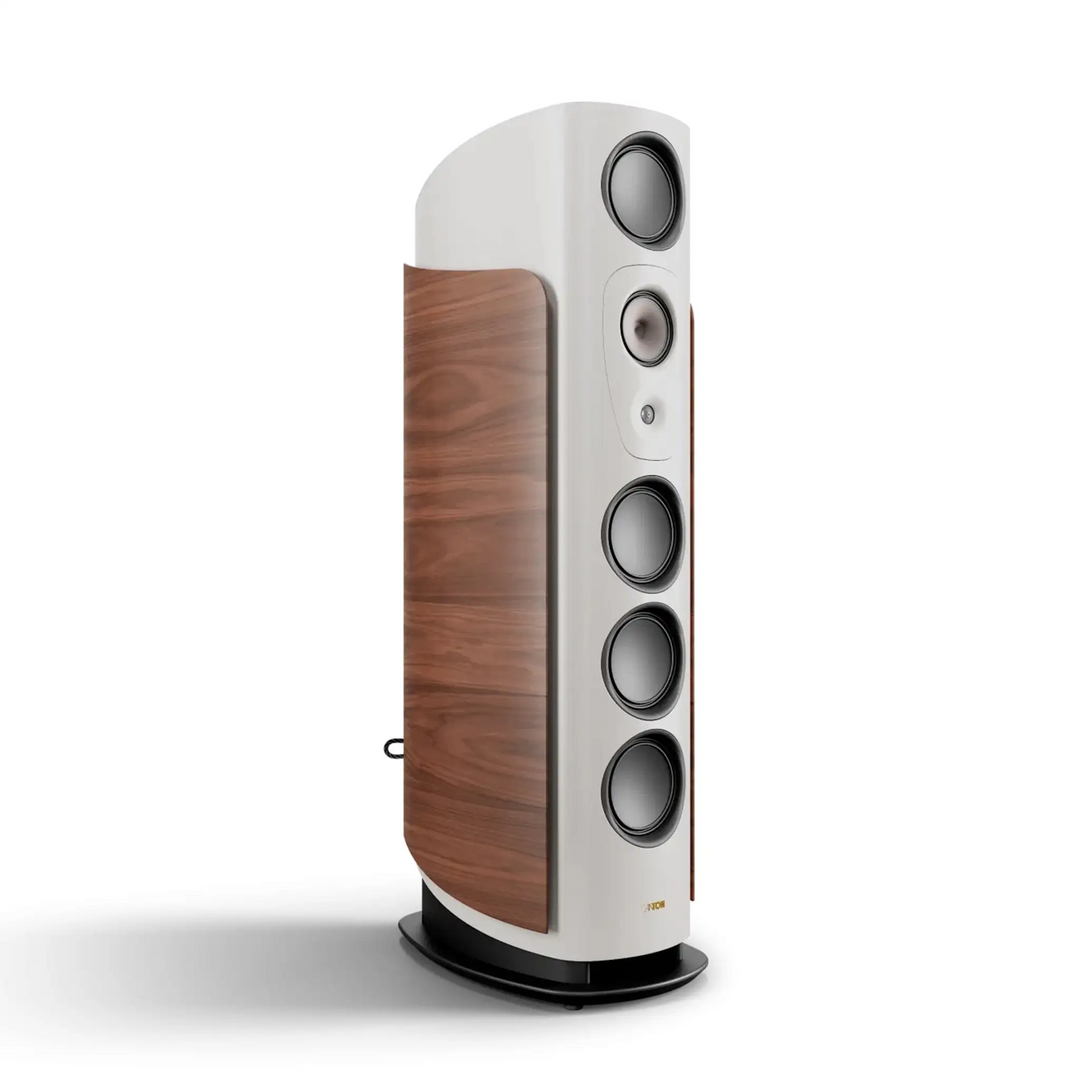 Canton Reference Alpha speaker in grey standing front left 3 quarter angle whitebox