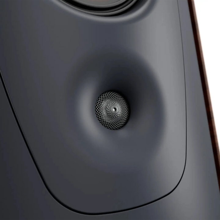 Canton Reference Alpha speaker in grey standing ultra closeup whitebox