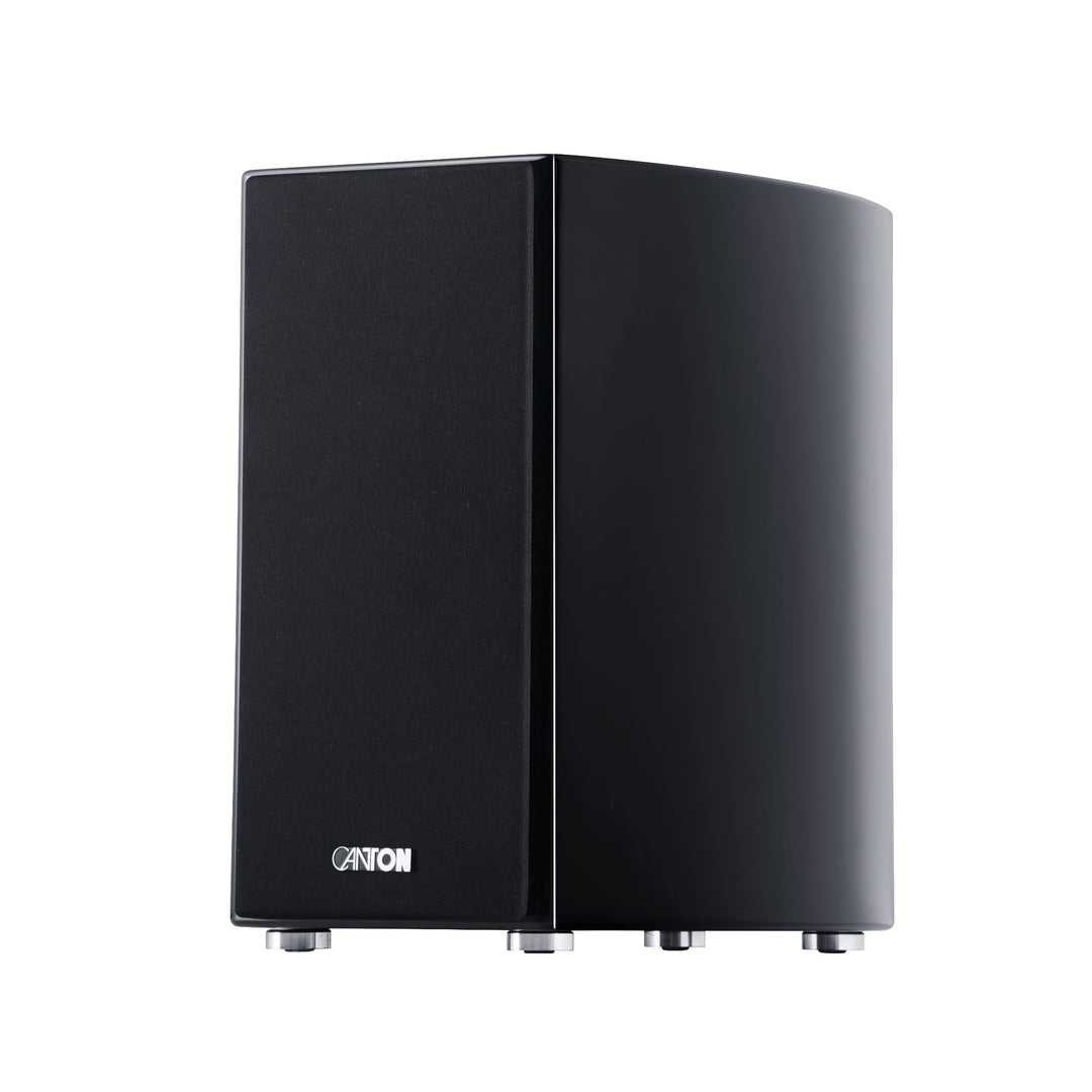 Canton Reference 9K black 3 quarter front right with grill over white background