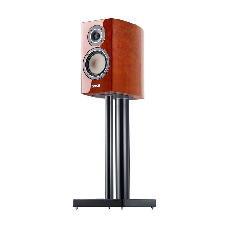 Canton Reference 9K cherry 3 quarter front right on LS860 stand over white background | CA10-9000-C