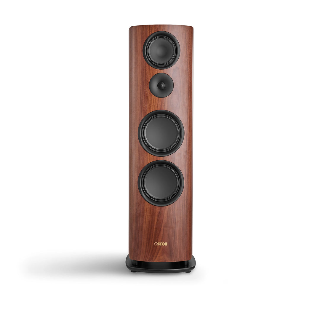 Canton Reference 2 2023 walnut front with grills removed over white background