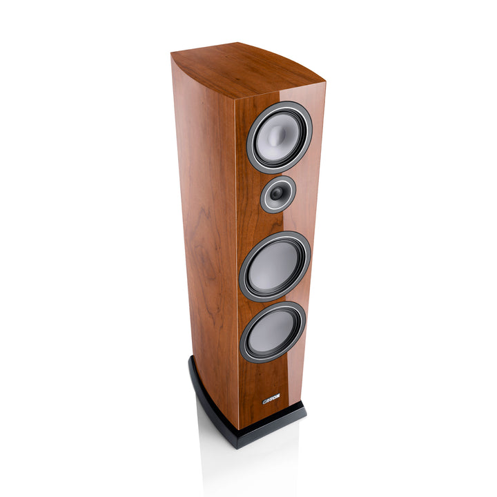 Canton Vento 100 light walnut 3 quarter top front left no grill over white background