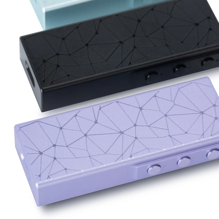 Cayin RU3 DAC/amp x3 rear face down in a row closeup whitebox