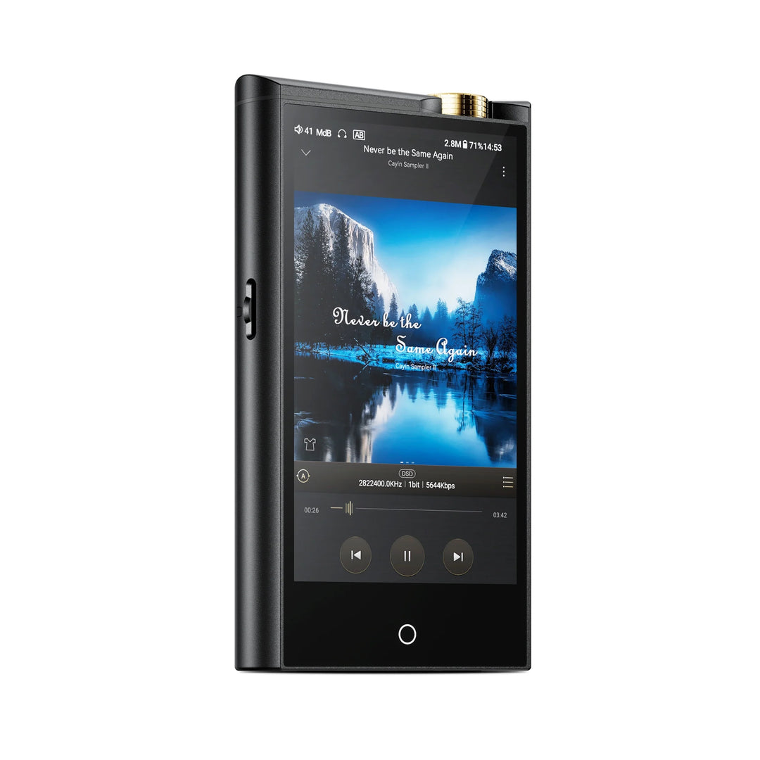 Cayin N7 front quarter with active display whitebox