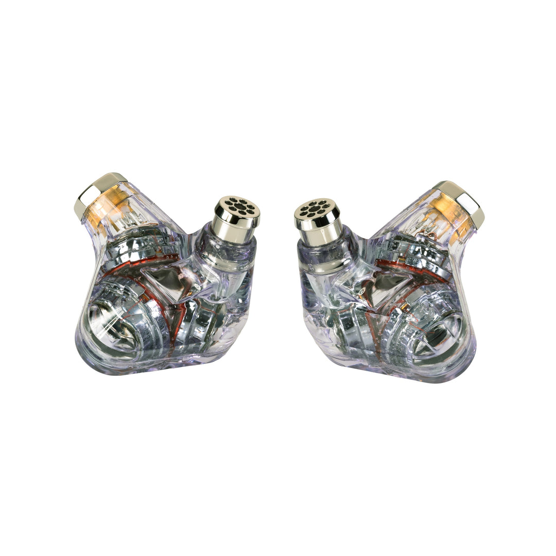 Campfire Audio Trifecta Chrome Sky rear over white background