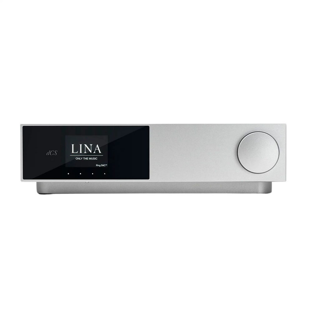 dCS Lina DAC X in silver front center whitebox