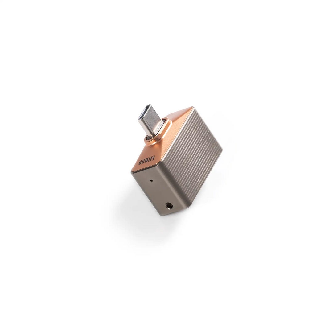 ddHiFi TC44Pro M3 DAC dongle floating rear left side 3 quarter angle view whitebox