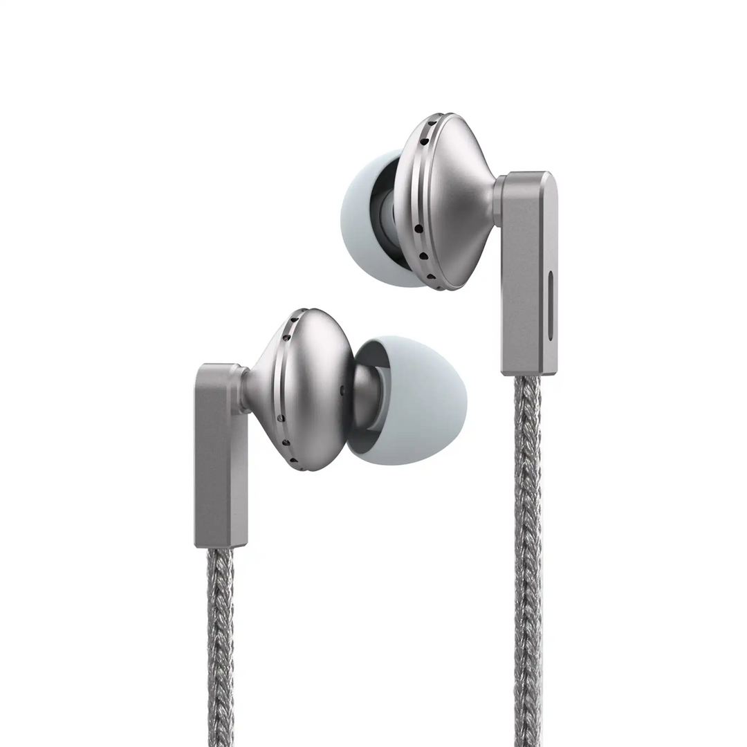 ddHiFi E13P earphones closeup side view whitebox