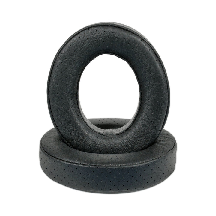 Dekoni Audio 109 Pro fenestrated sheepskin earpads stacked over white background