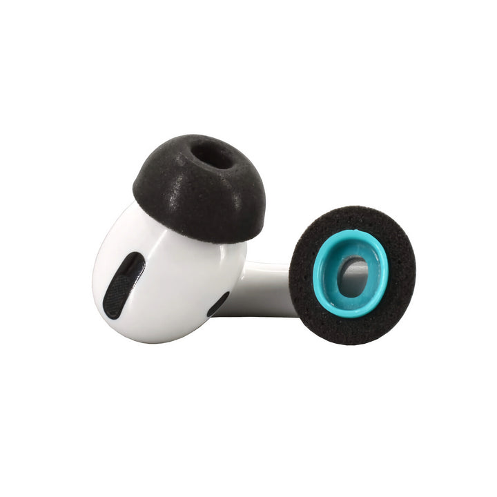 Dekoni Bulletz large eartip inserted onto Airpods Pro