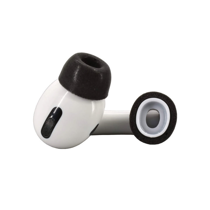 Dekoni Bulletz small eartip inserted onto Airpods Pro