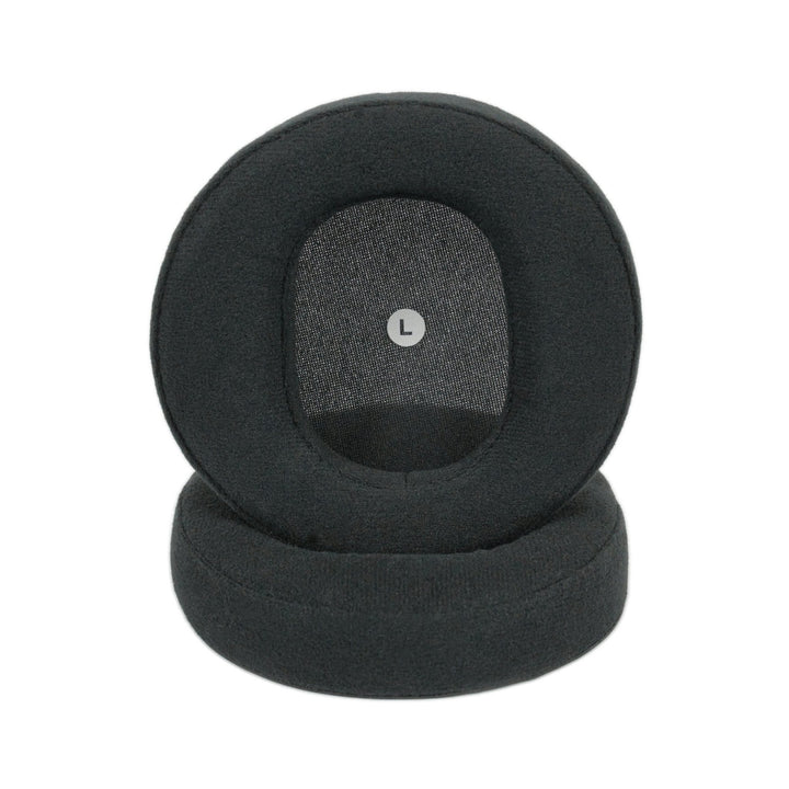 Dekoni Audio Audeze Maxwell velour earpads stacked over white background