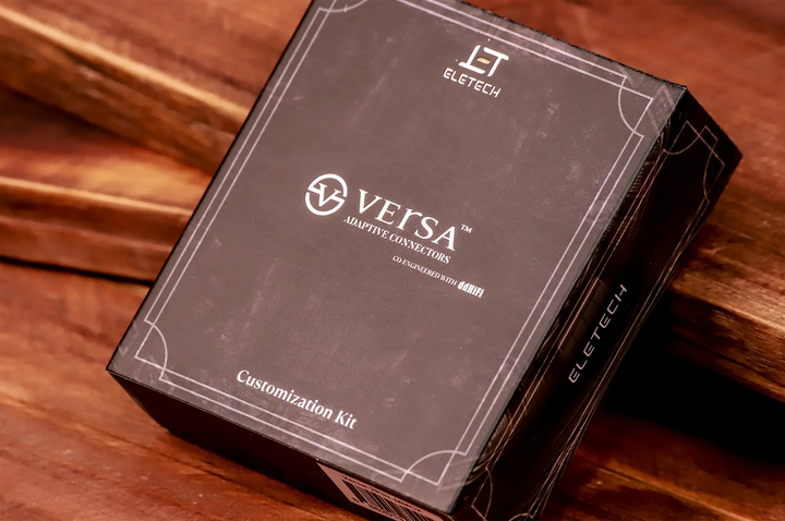 Eletech Versa Kit packaging resting on wooden table