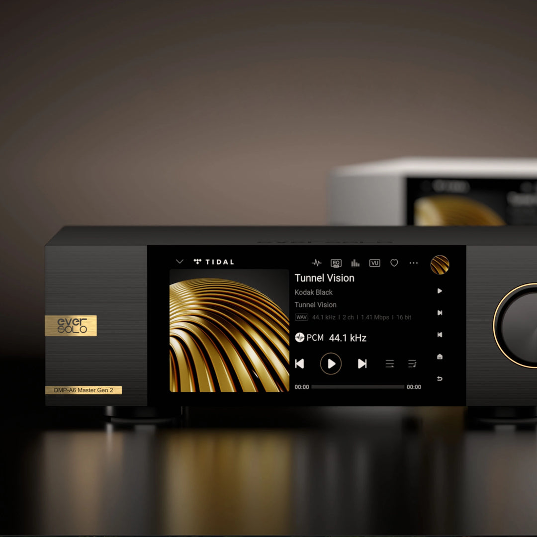 EverSolo DMP-A6 Master Edition Gen 2 black front with active display