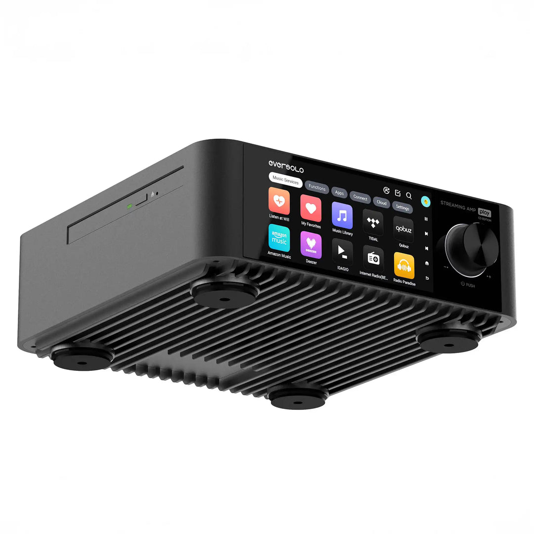 EverSolo Play CD edition streaming amp floating front left 3 quarter angle whitebox