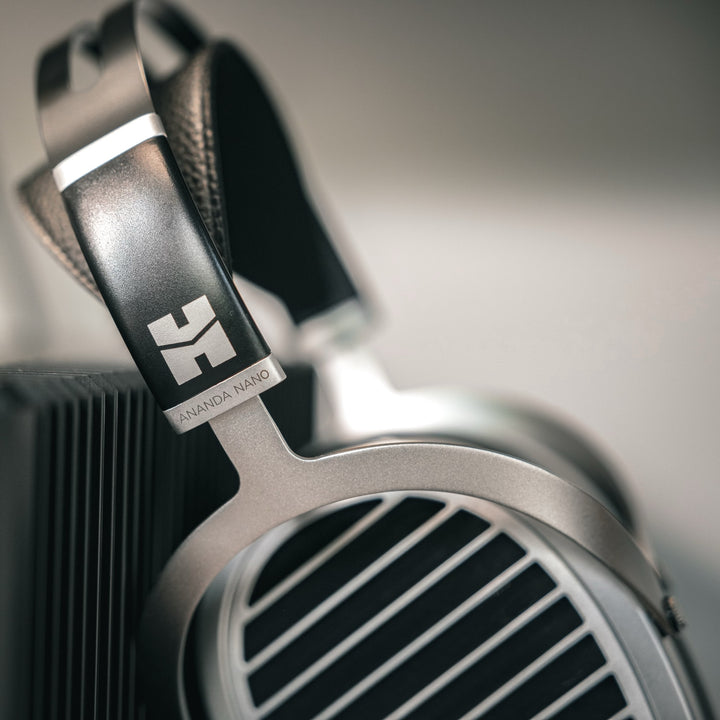 HiFiMAN Ananda Nano profile closeup highlighting logo from Bloom Audio gallery