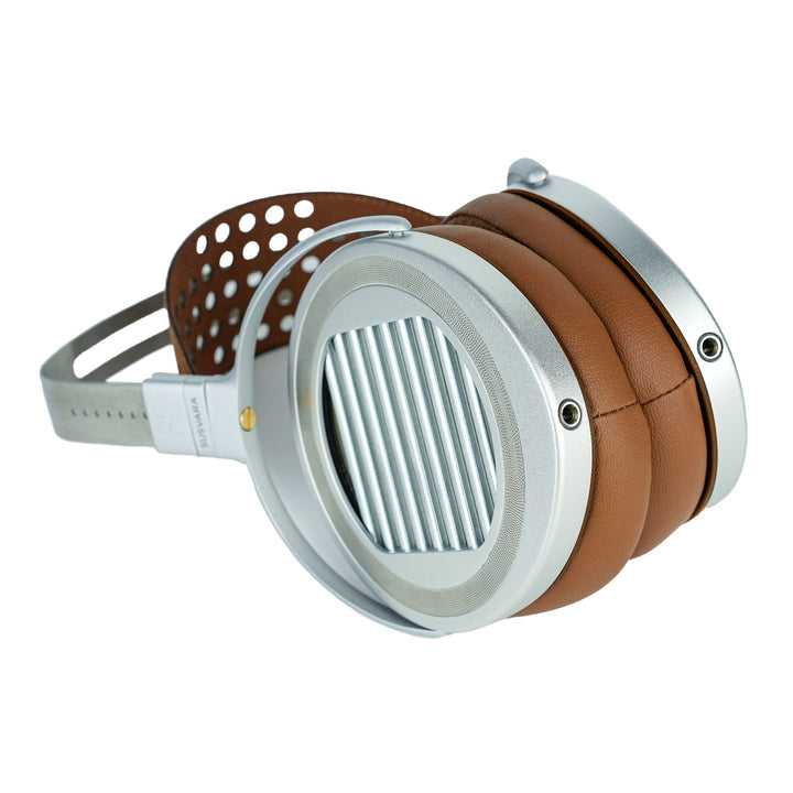 HiFiMAN Susvara Unveiled bottom quarter highlighting connectors over white background
