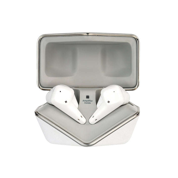 HiFiMAN Svanar Wireless Jr front in case over white background