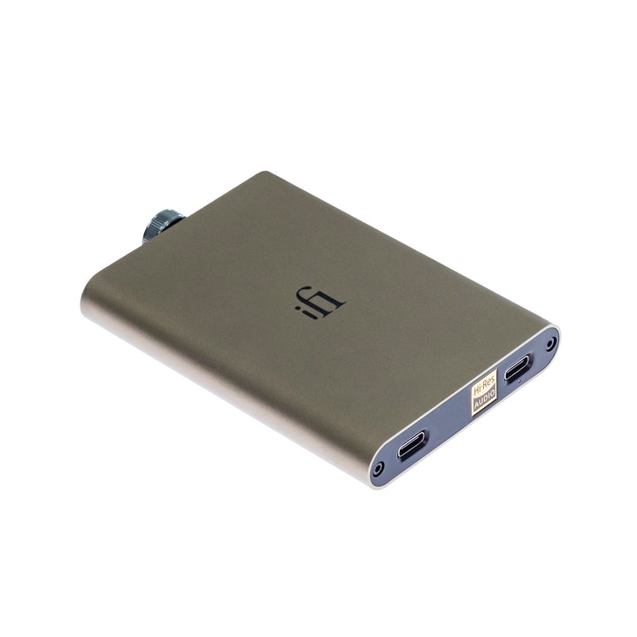 iFi hip-dac 3 rear 3 quarter left over white background
