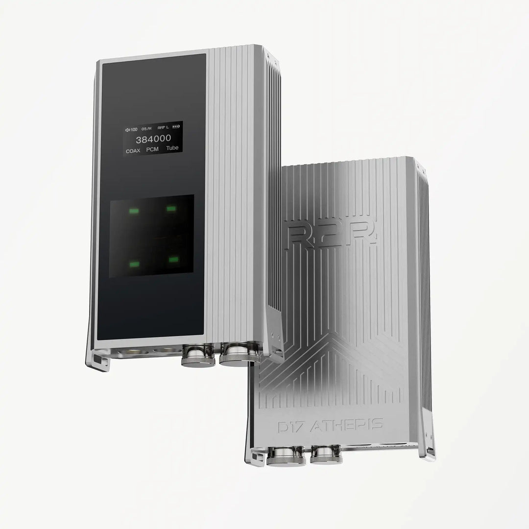 iBasso D17 Atheris DAC/amp floating x2 front and back view whitebox