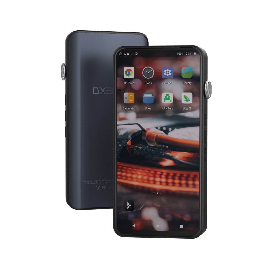 iBasso DX320 (x2) rear and front over white background