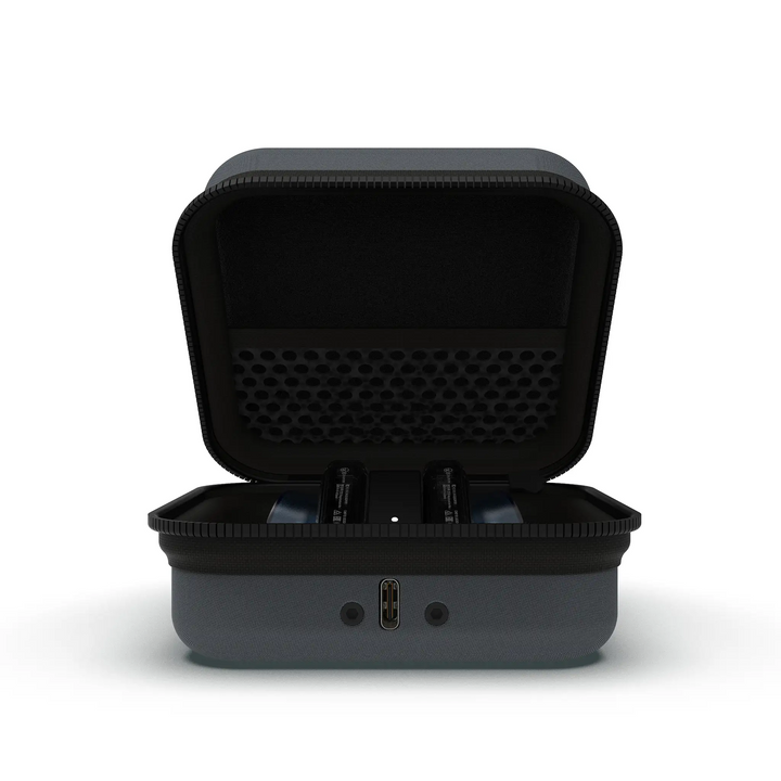 iFi Audio GO pods Air dac and amp in charging case front center eye level  whitebox