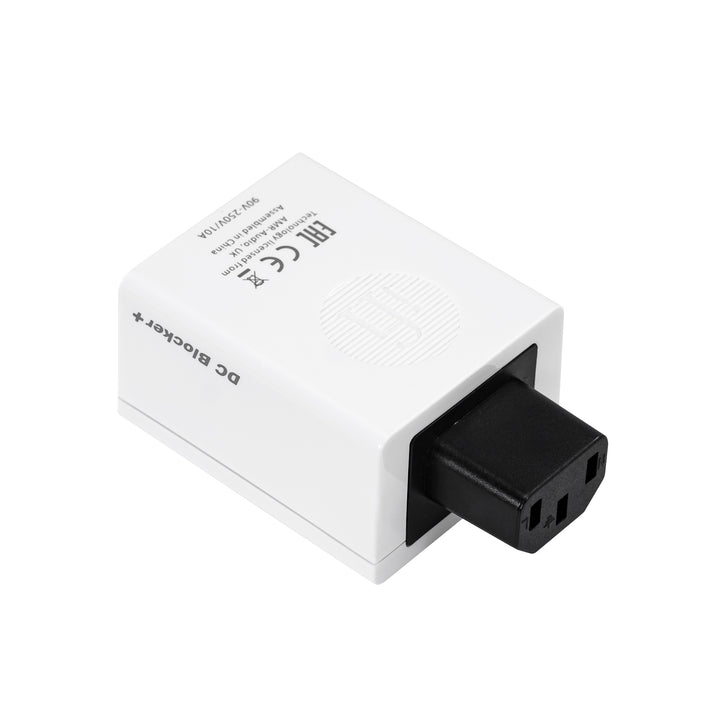 iFi DC Blocker+ bottom right 3 quarter over white background