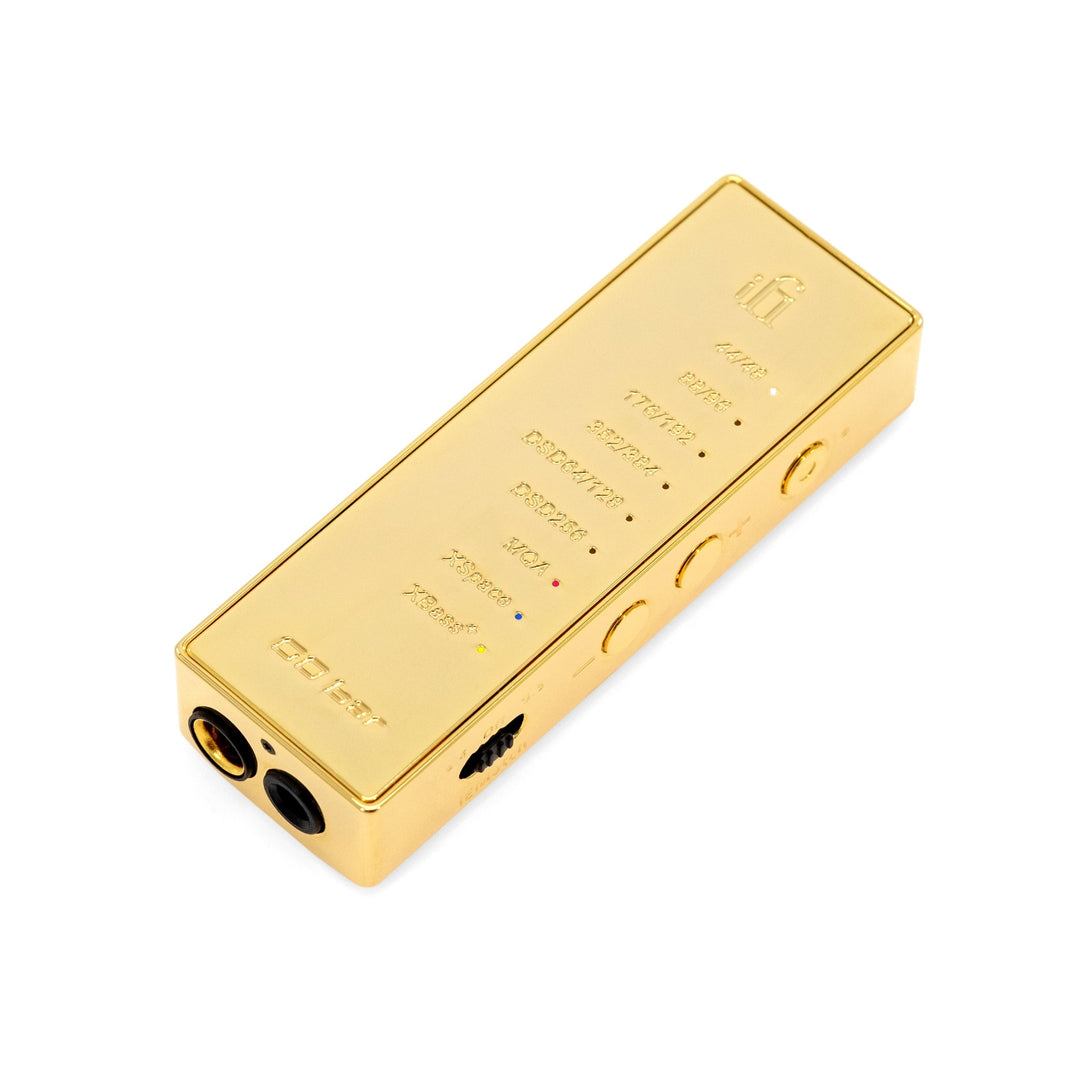 iFi limited GOld bar rear 3 quarter over white background