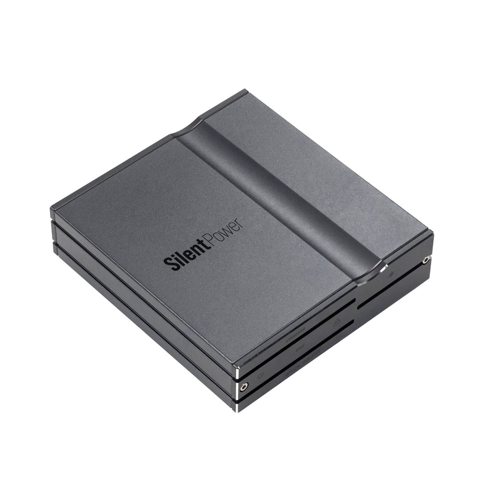 iFi LAN iPurifier Pro top left front quarter over white background