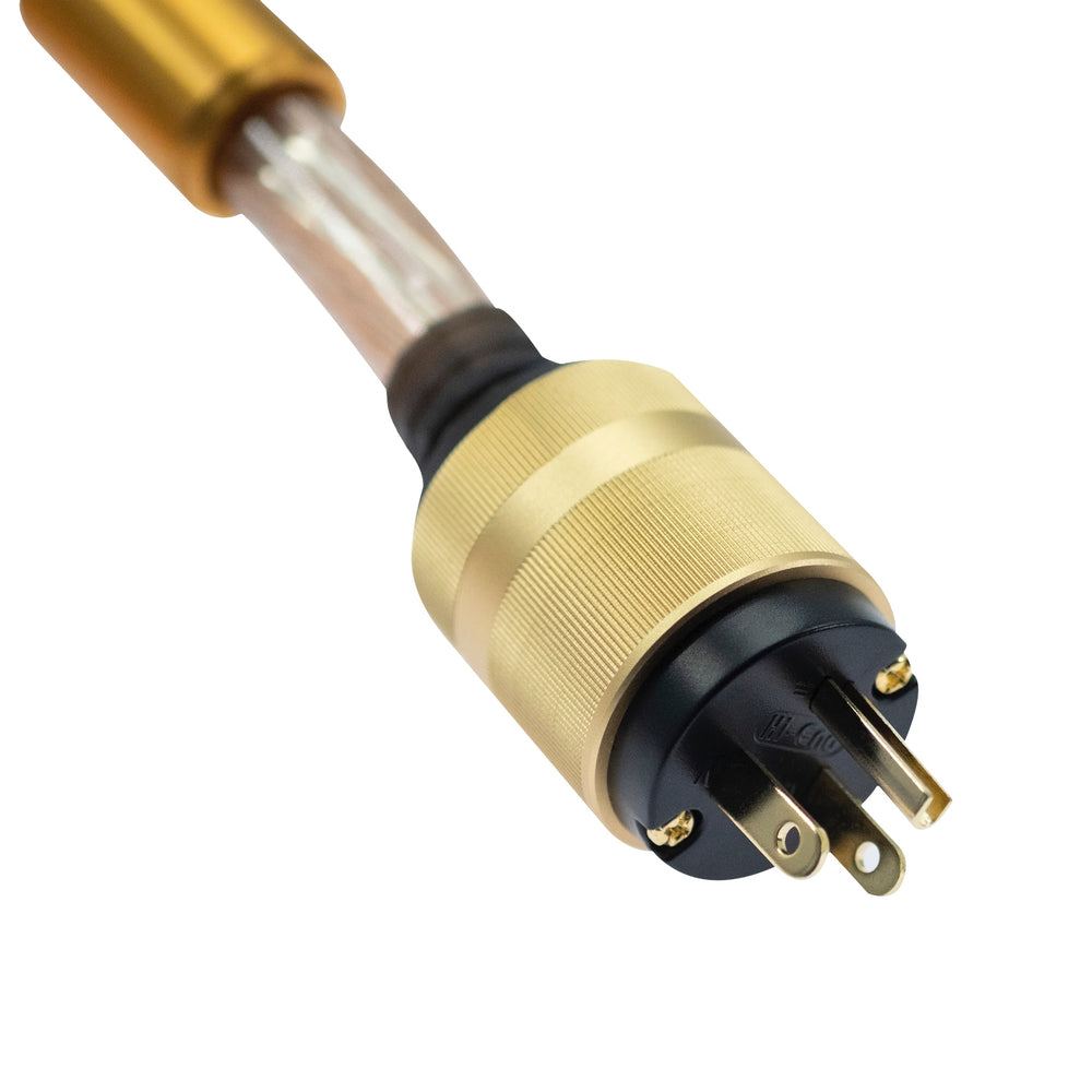 iFi Quasar closeup of NEMA 5-15P connector over white background