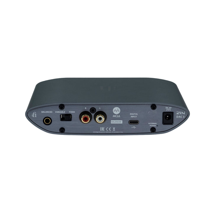 iFi ZEN DAC v3 rear over white background