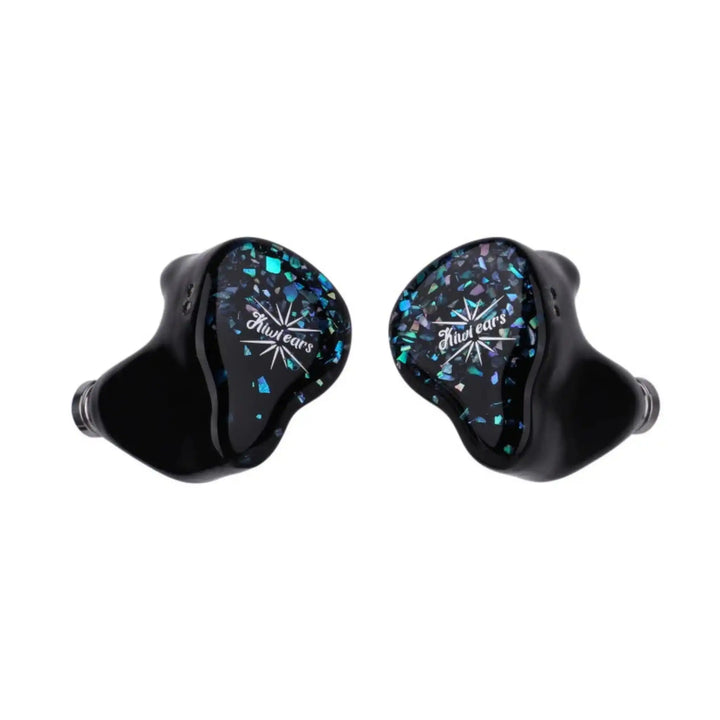 Kiwi Ears Astral IEMs in blue floating front center whitebox
