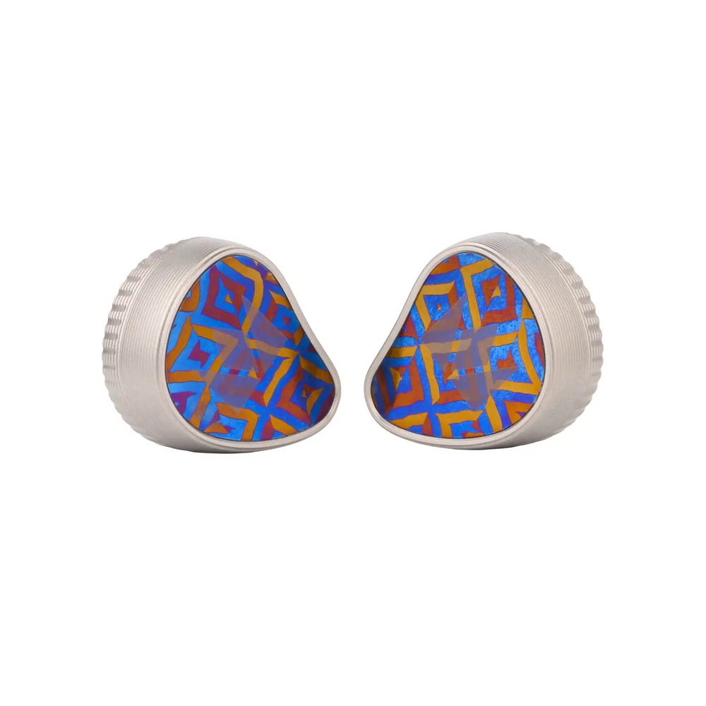 Noble Audio Kronos IEMs sitting front turned slightly inward center whitebox