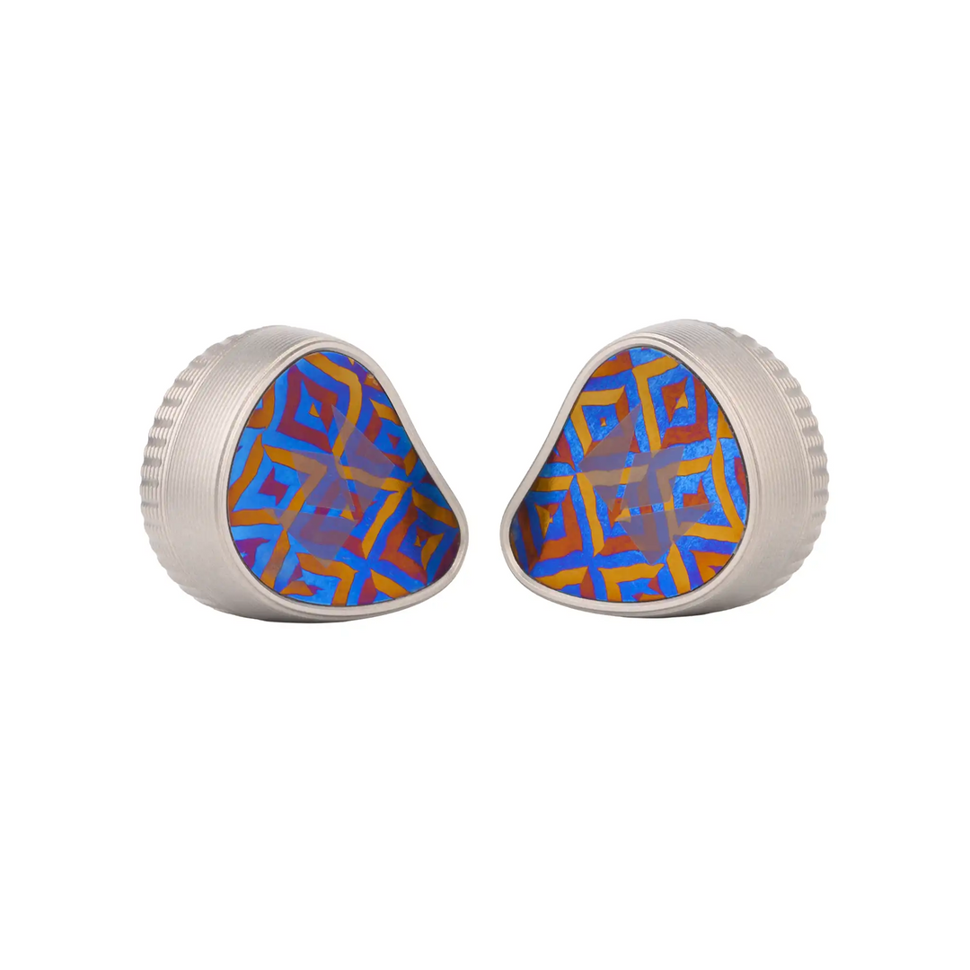 Noble Audio Kronos IEMs sitting front turned slightly inward center whitebox