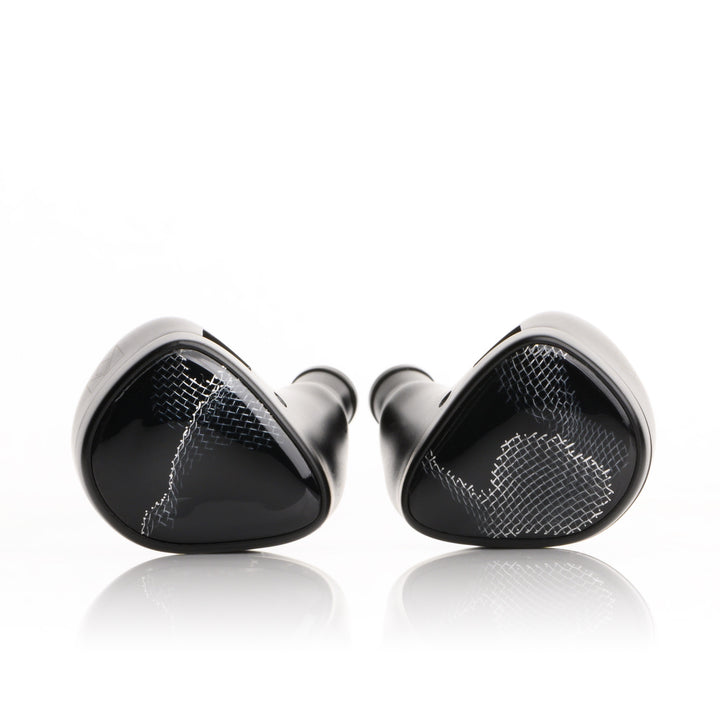 Noble Audio Onyx extreme closeup front over white background