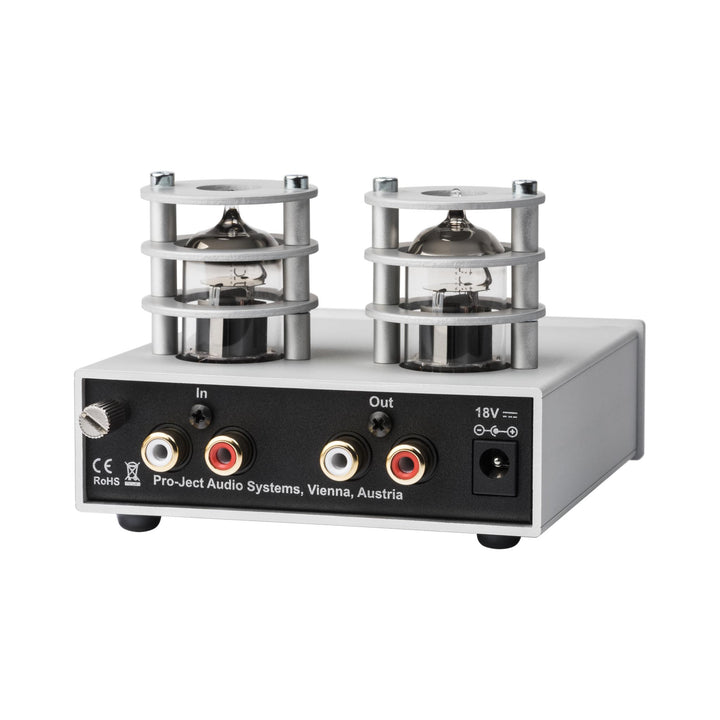 Pro-Ject Tube Box S2 silver 3 quarter rear