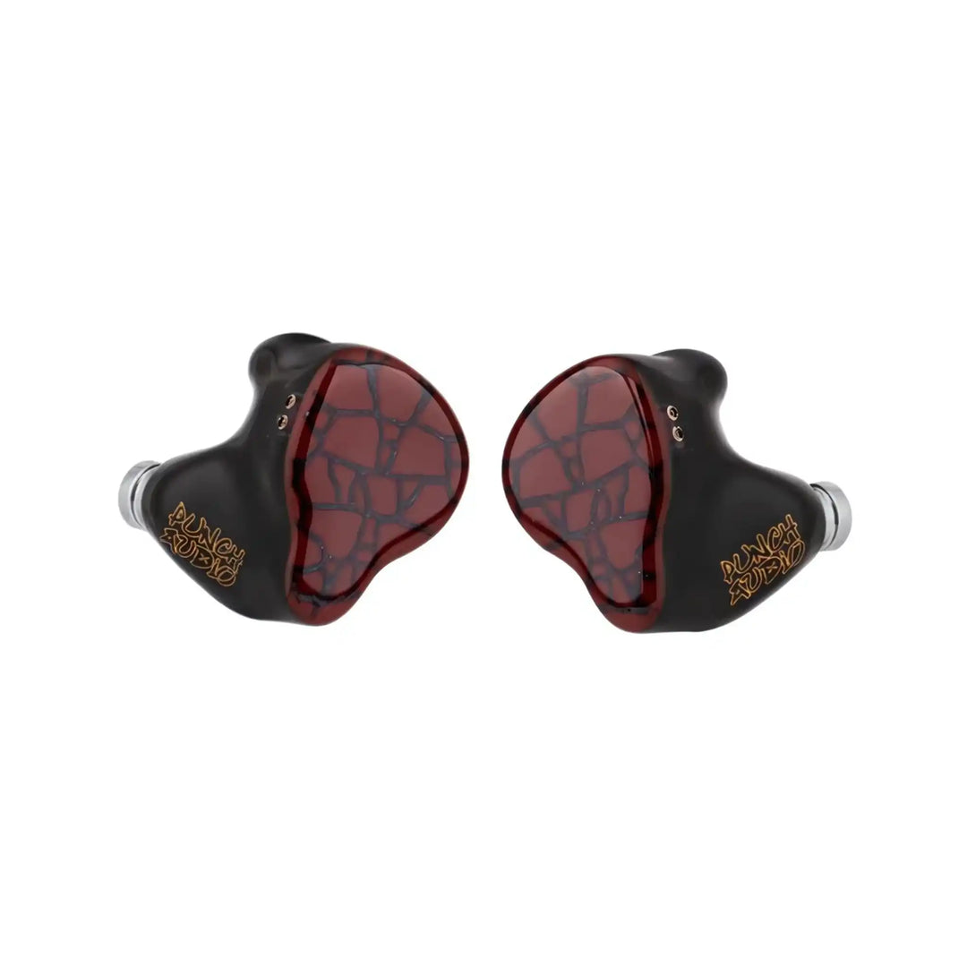 Punch Audio Martilo IEMs front center turned slightly inward whitebox