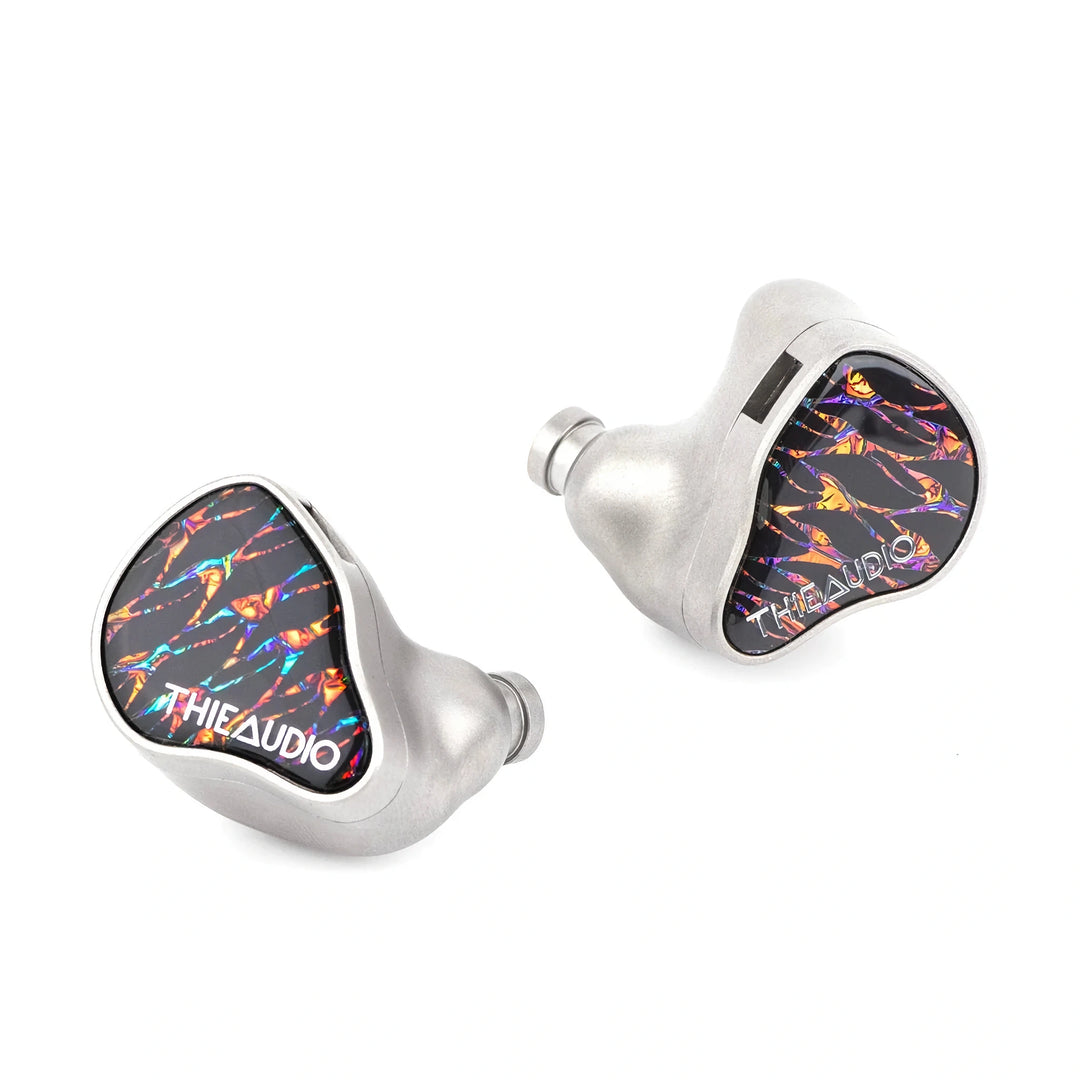 Thieaudio Valhalla IEMs 3 quarter front and top whitebox